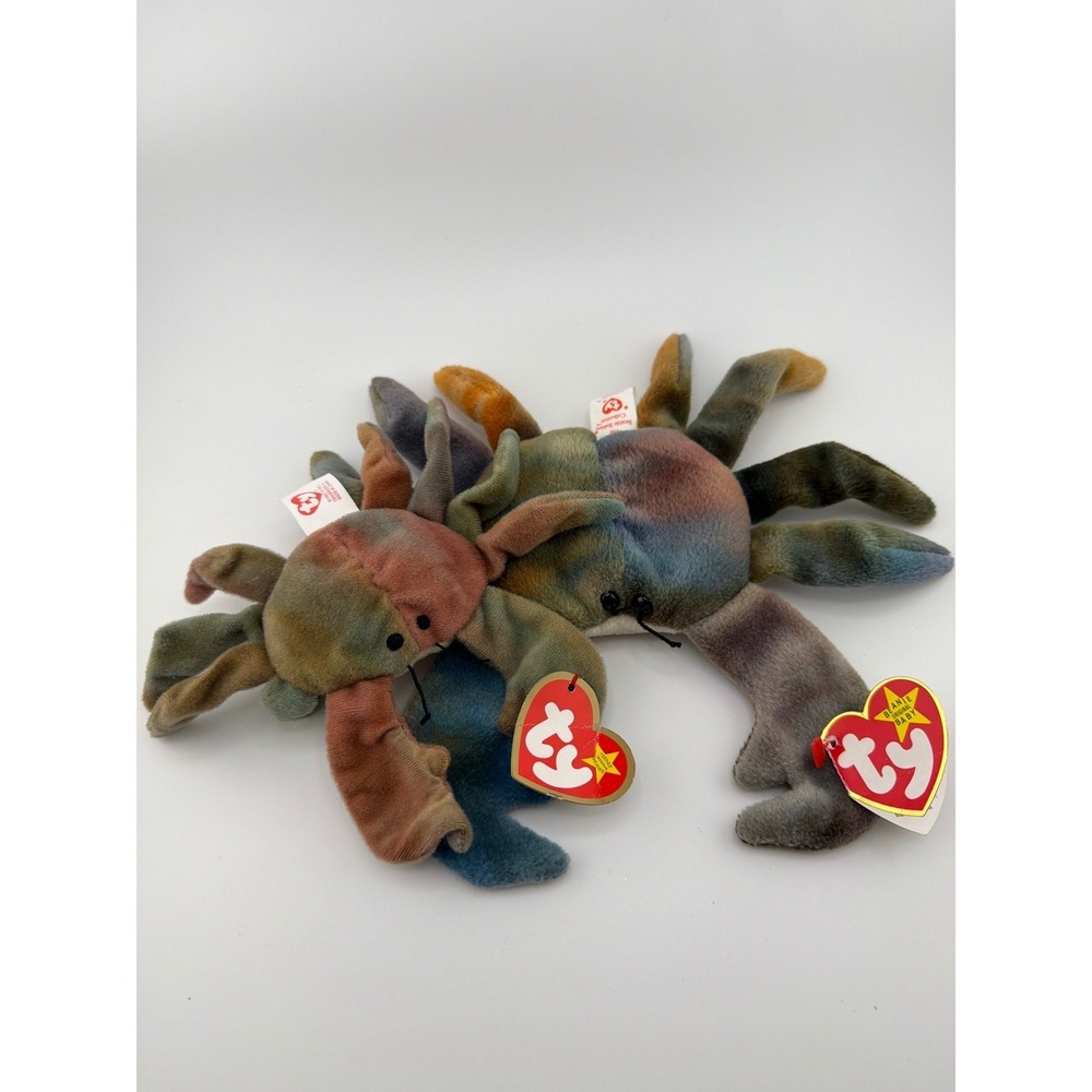 Ty Beanie Babies Claude the Crab Tie Dye Plush Lot Vintage Retro 90s Boho